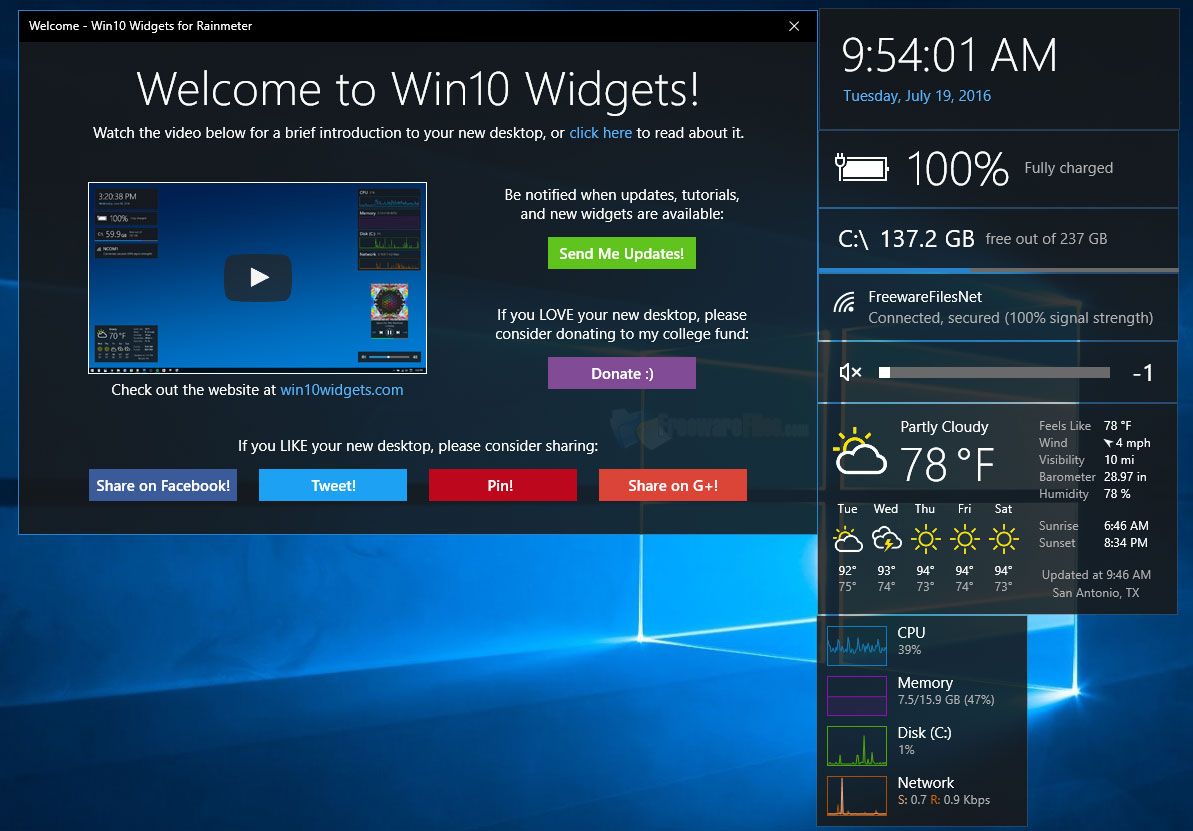 cpu usage widget windows 10